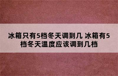 冰箱只有5档冬天调到几 冰箱有5档冬天温度应该调到几档